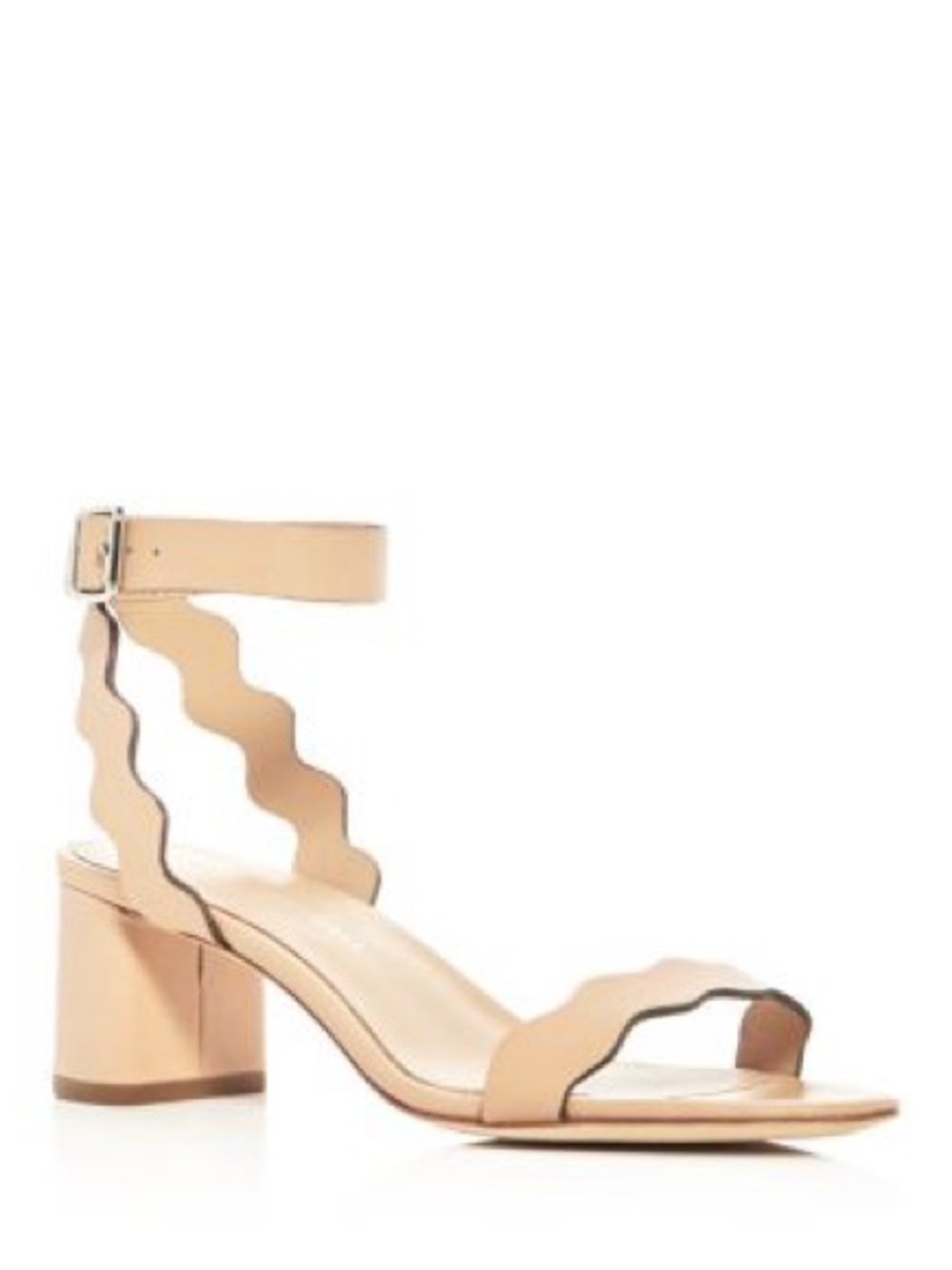 Loeffler Randall Emi Scalloped Ankle-Strap Sandals in Nude